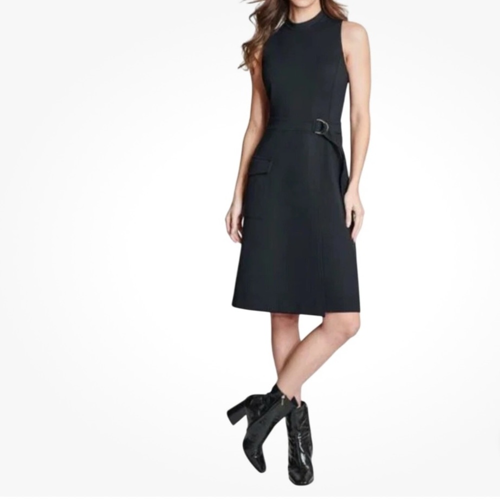 SPANX Black Belted Sleeveless Ponte Cargo Midi Dress Small NWT - Picture 2 of 13